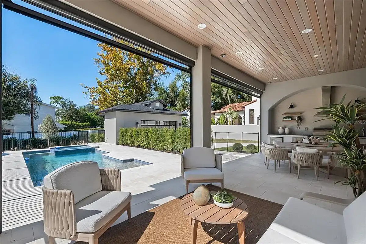 Backyard pool at a luxury Winter Park home