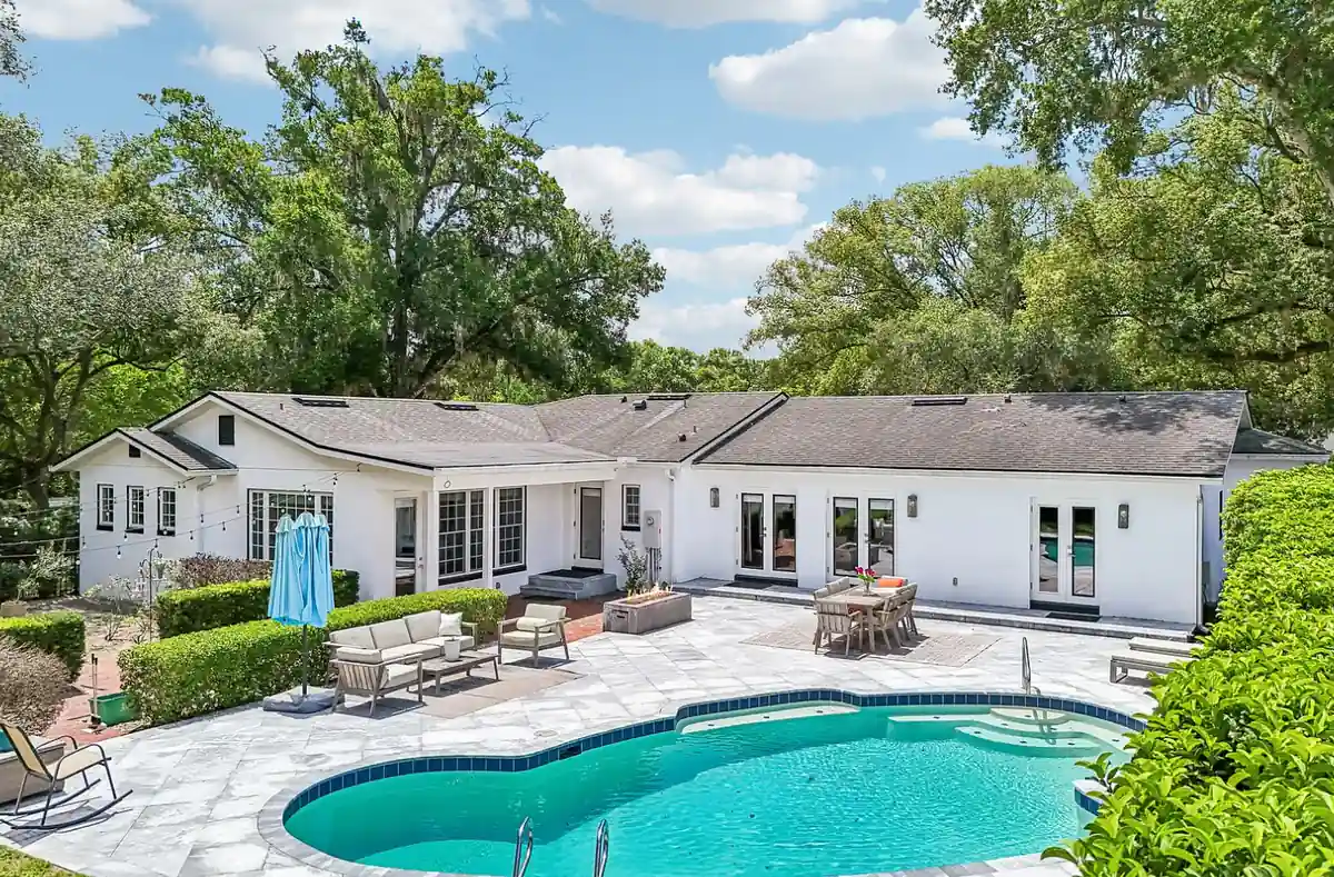 Screened pool behind a Winter Park home